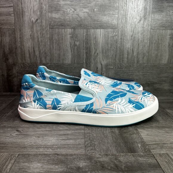 Olukai Lae'ahi Pai Men's size 10 Off White /Aloha Slip On Shoes - Picture 1 of 8